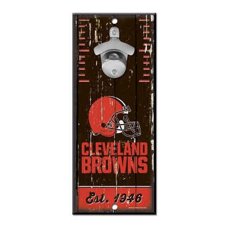 Wincraft Wincraft 3208559174 Cleveland Browns Bottle Opener Wood Sign - 5 x 11 in. 3208559174